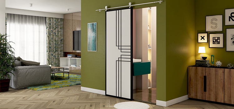 sliding bathroom door installation in Palermo